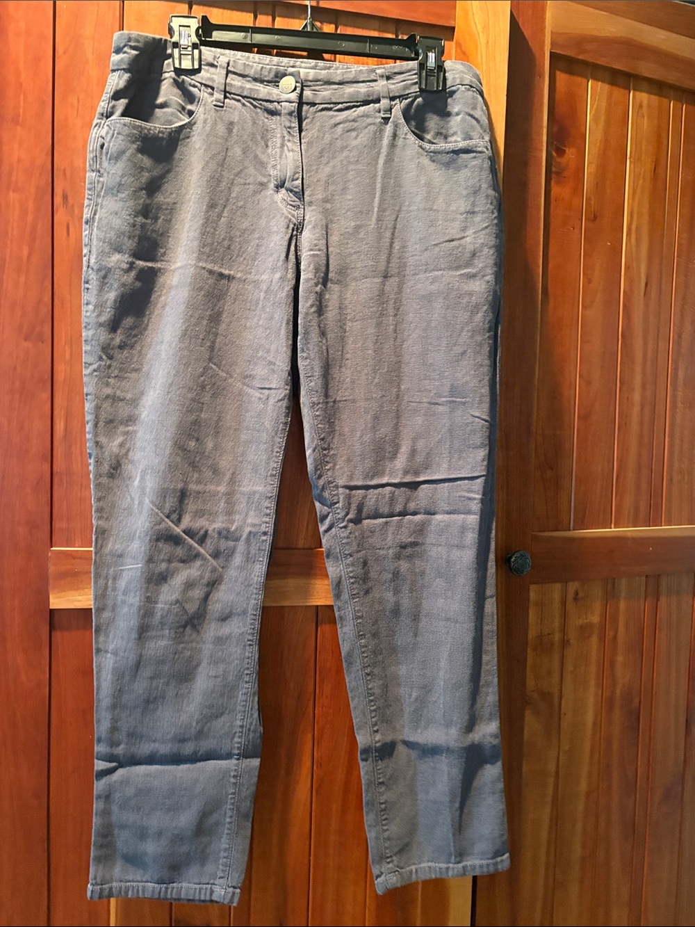 Loft Classic Straight-Leg Gray Pants